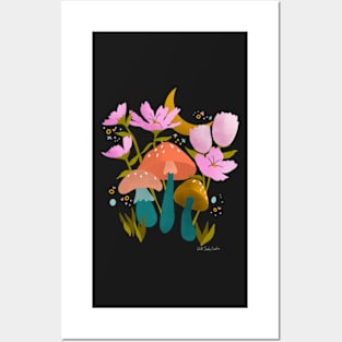 Mushrooms and Flowers Posters and Art